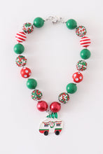 Load image into Gallery viewer, Red green camper pedant chunky necklace