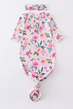 Load image into Gallery viewer, Pink floral print bamboo baby gown