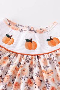 Pumpkin Floral Dress