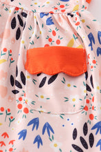 Load image into Gallery viewer, Orange floral print baby bloomers set