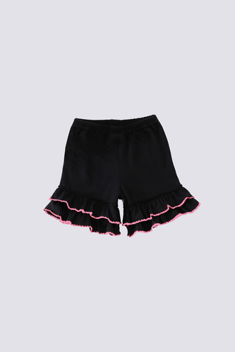 Black/pink ruffle girl shorts