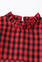 Load image into Gallery viewer, Red plaid ruffle girl dress