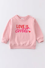 Load image into Gallery viewer, Pink love is sweet girl sweatshirt