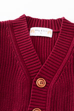 Load image into Gallery viewer, Maroon pocket cardigan sweater