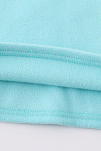 Premium Blue plaid patch fleece top