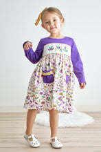 Load image into Gallery viewer, Mardi Gras embroidery girl dress