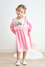 Load image into Gallery viewer, Pink unicorn embroidery lace dress