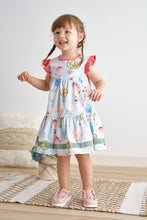 Load image into Gallery viewer, Platinum balloon print ruffle tiered dress