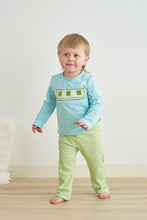 Load image into Gallery viewer, Blue clover embroidery boy set