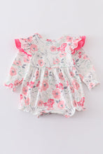 Load image into Gallery viewer, Pink floral print ruffle girl bubble