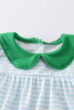 Load image into Gallery viewer, Green clover applique stripe girl set