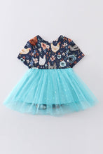 Load image into Gallery viewer, Floral chicken print sequin tulle girl bubble