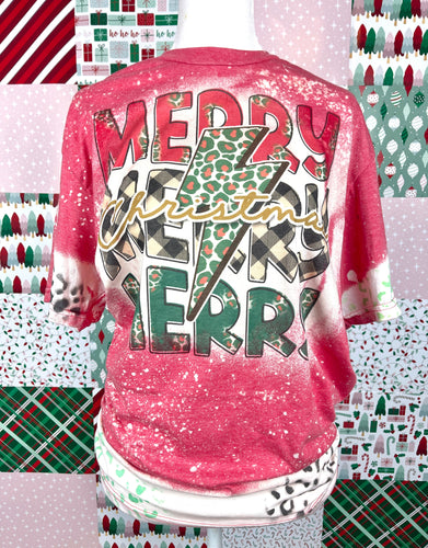 Merry Christmas Leopard Bleached