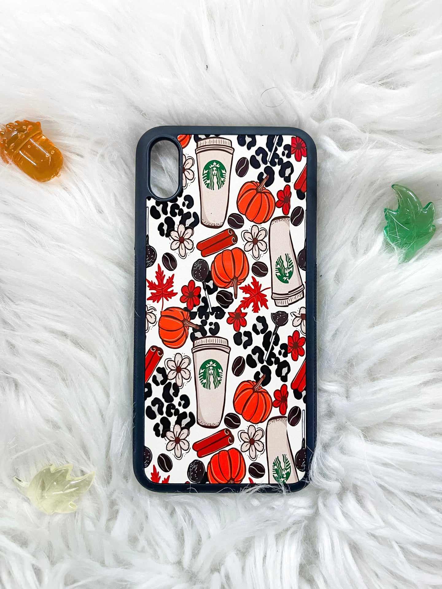 Leopard fall coffee case(Samsung)